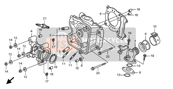 Honda SH150 2010 CYLINDER HEAD for a 2010 Honda SH150